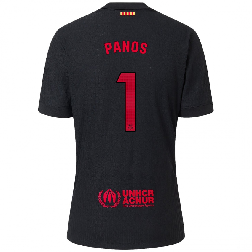 Niño Camiseta Sandra Panos #1 Negro Rojo 2ª Equipación 2024/25 La Camisa Perú