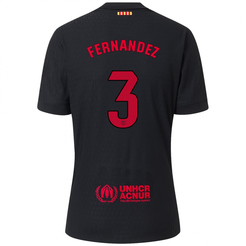 Niño Camiseta Jana Fernandez #3 Negro Rojo 2ª Equipación 2024/25 La Camisa Perú