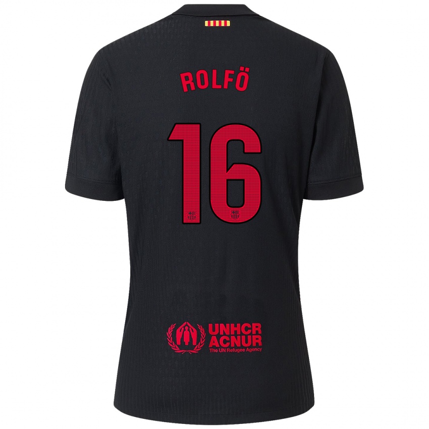 Niño Camiseta Fridolina Rolfo #16 Negro Rojo 2ª Equipación 2024/25 La Camisa Perú