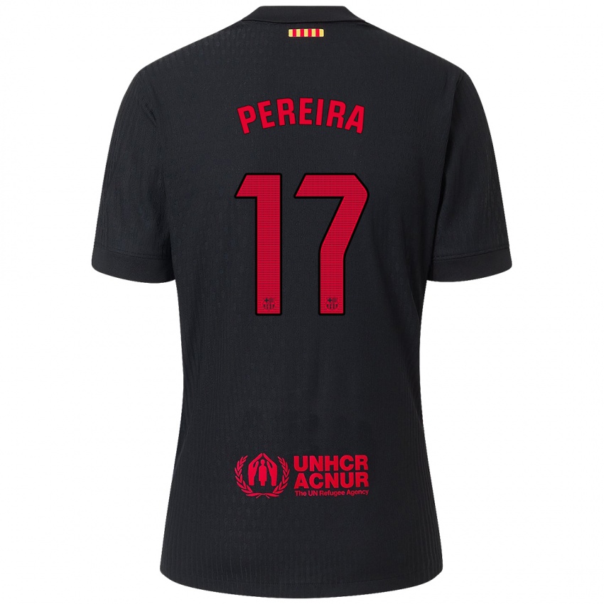 Niño Camiseta Andrea Pereira #17 Negro Rojo 2ª Equipación 2024/25 La Camisa Perú