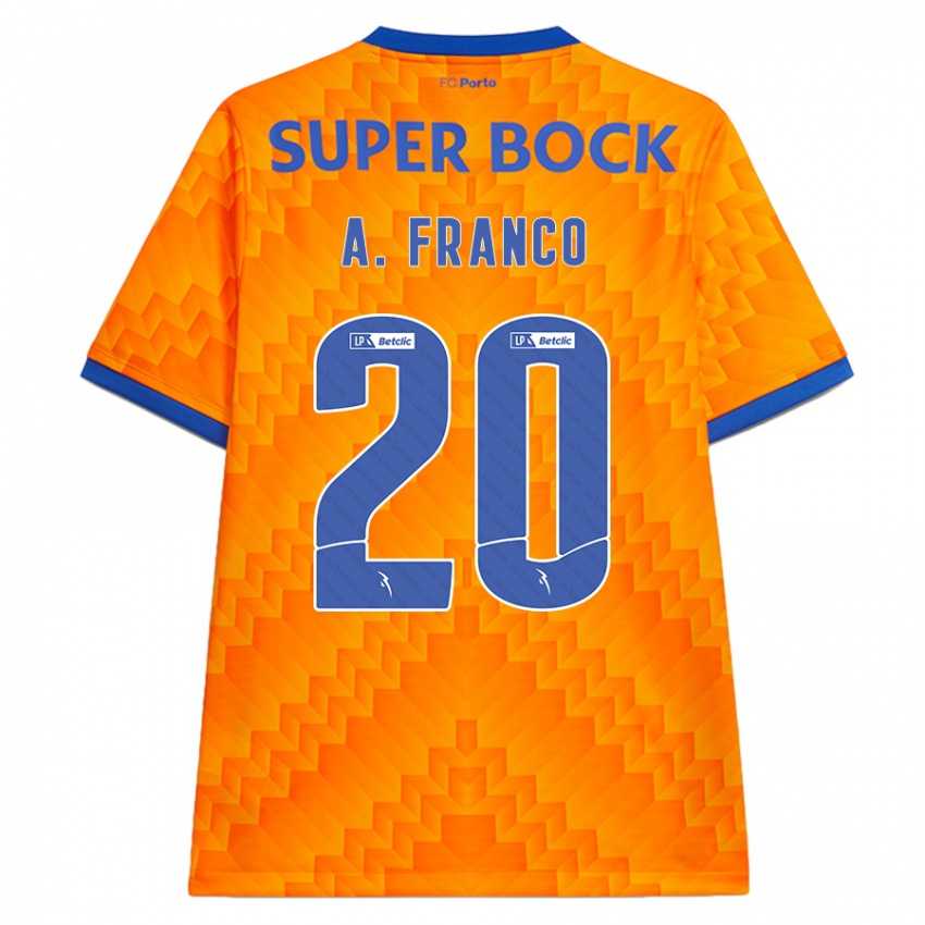 Niño Camiseta André Franco #20 Naranja 2ª Equipación 2024/25 La Camisa Perú