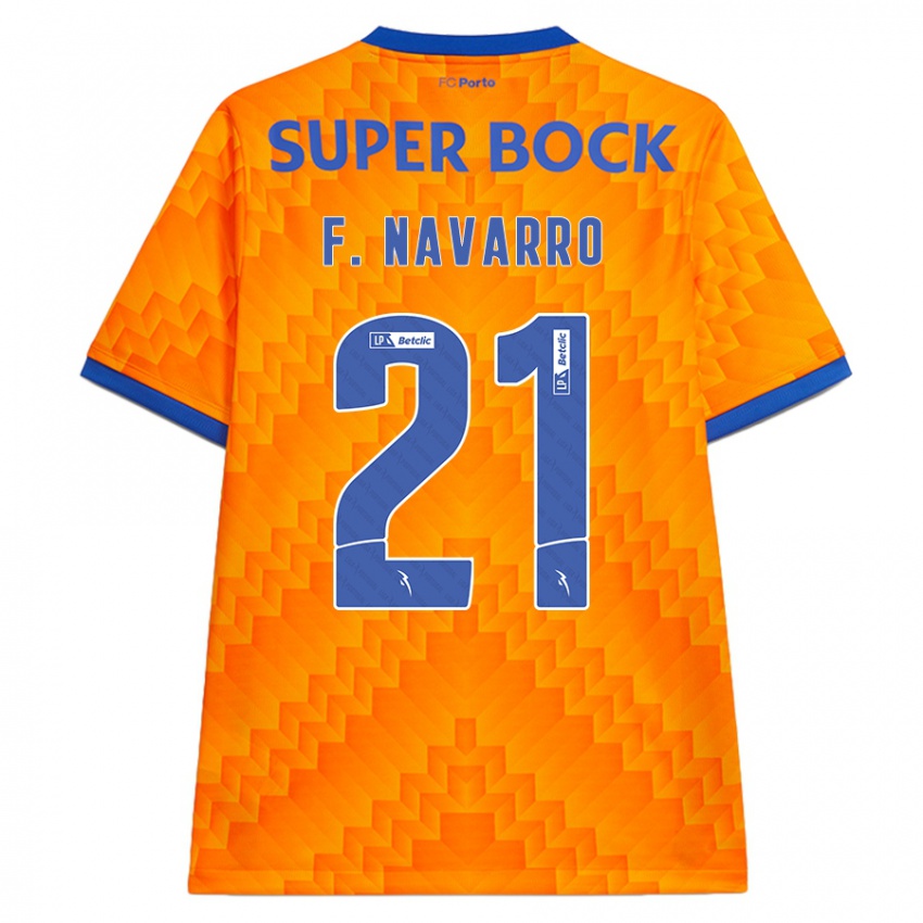 Niño Camiseta Fran Navarro #21 Naranja 2ª Equipación 2024/25 La Camisa Perú