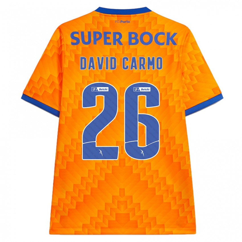 Niño Camiseta David Carmo #26 Naranja 2ª Equipación 2024/25 La Camisa Perú