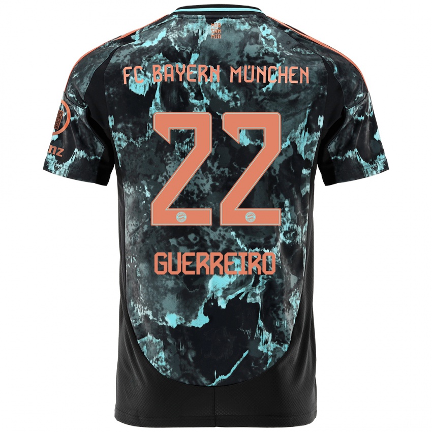 Niño Camiseta Raphael Guerreiro #22 Negro 2ª Equipación 2024/25 La Camisa Perú