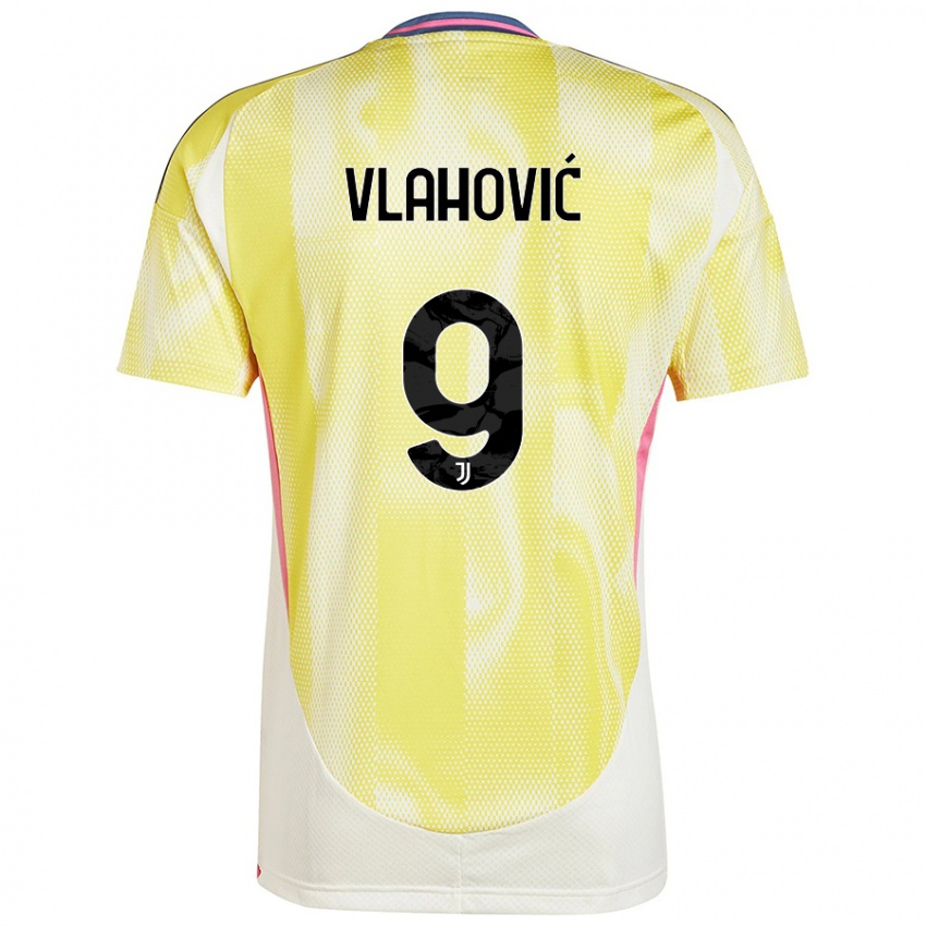 Niño Camiseta Dusan Vlahovic #9 Amarillo Solar 2ª Equipación 2024/25 La Camisa Perú