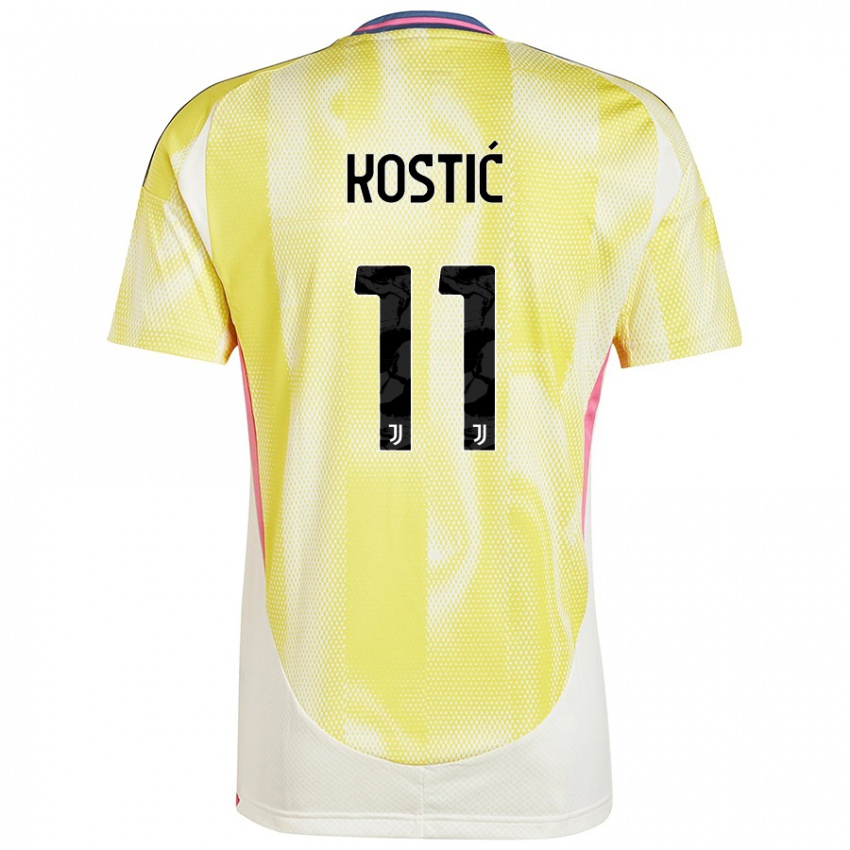 Niño Camiseta Filip Kostic #11 Amarillo Solar 2ª Equipación 2024/25 La Camisa Perú