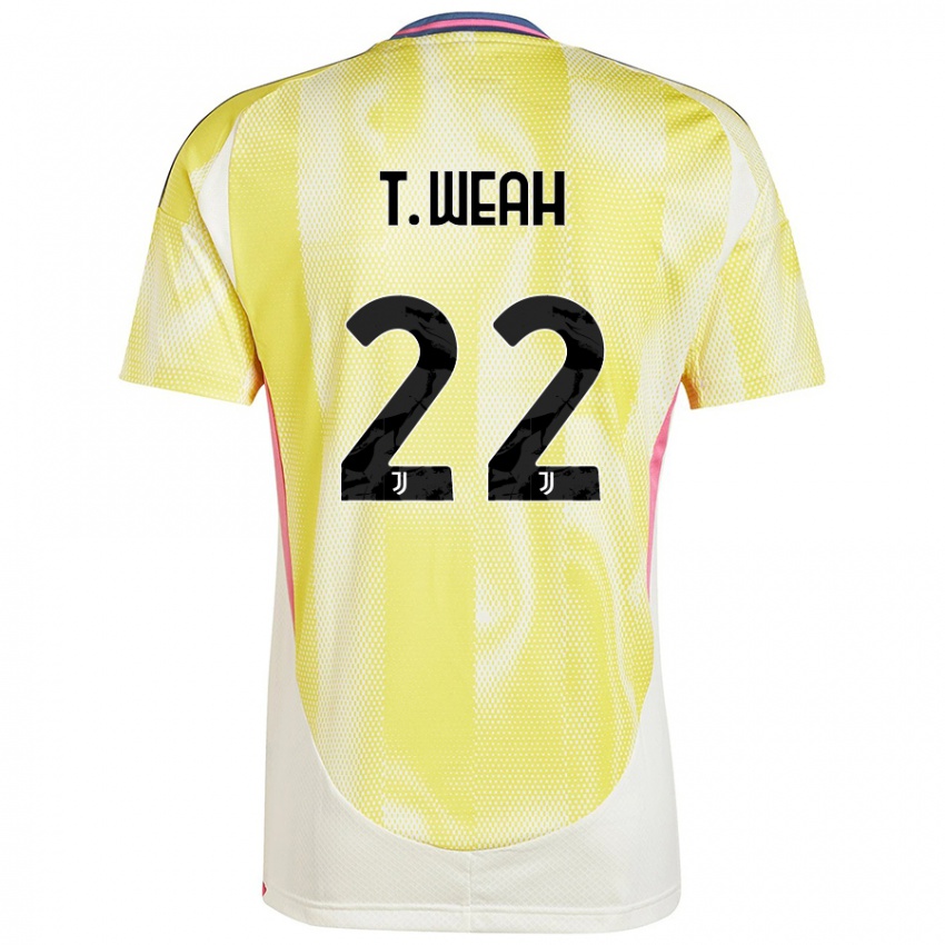 Niño Camiseta Timothy Weah #22 Amarillo Solar 2ª Equipación 2024/25 La Camisa Perú