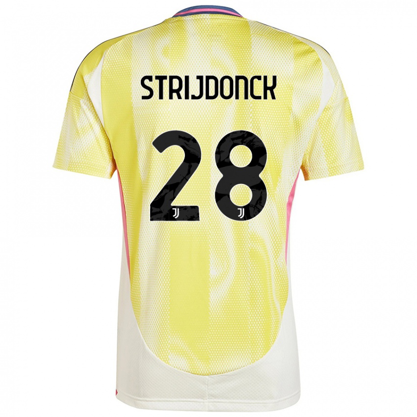 Niño Camiseta Bayron Strijdonck #28 Amarillo Solar 2ª Equipación 2024/25 La Camisa Perú