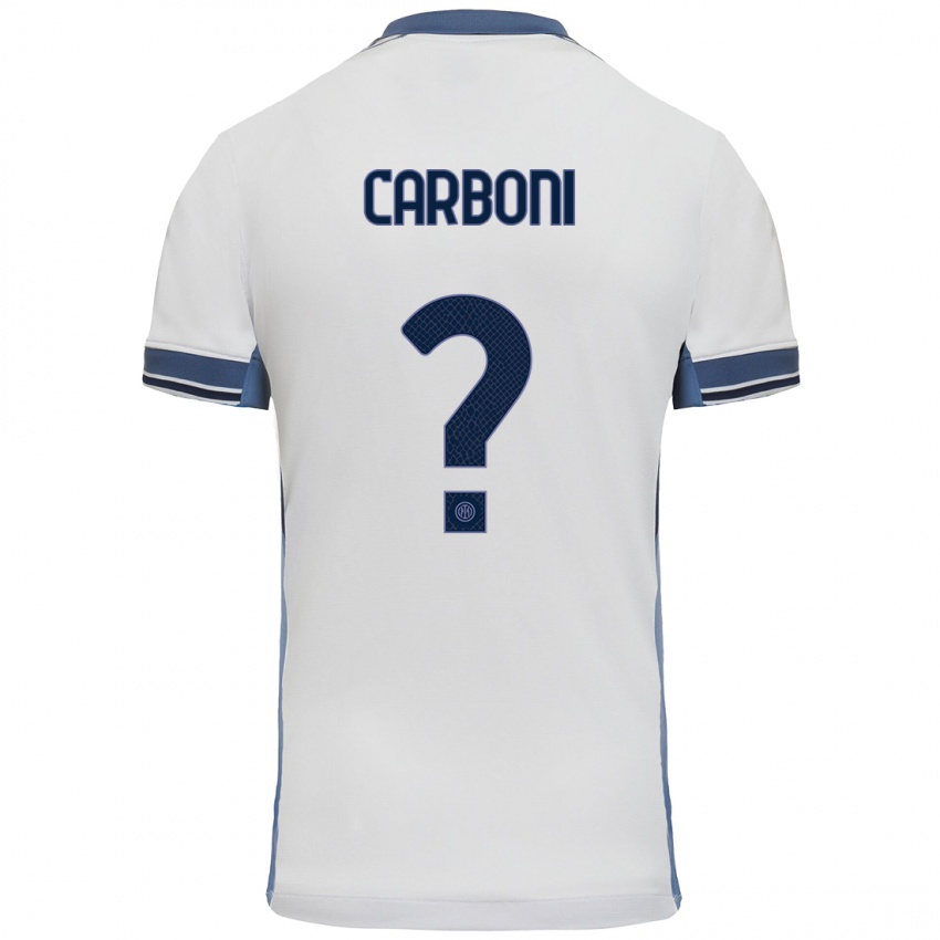 Niño Camiseta Franco Carboni #0 Blanco Gris 2ª Equipación 2024/25 La Camisa Perú