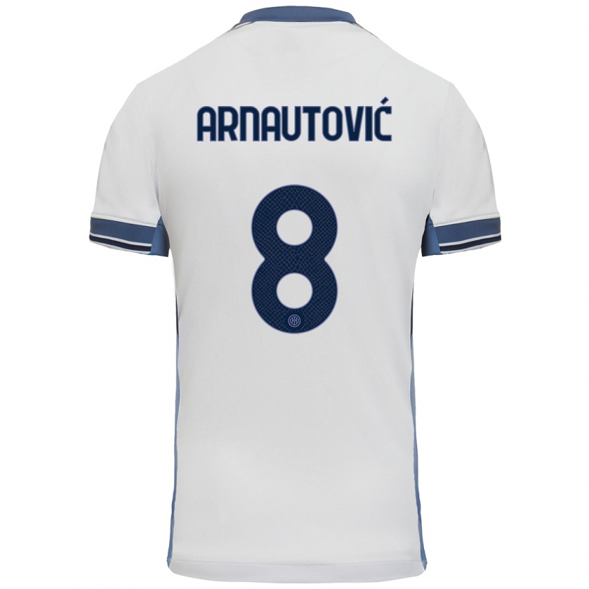 Niño Camiseta Marko Arnautovic #8 Blanco Gris 2ª Equipación 2024/25 La Camisa Perú