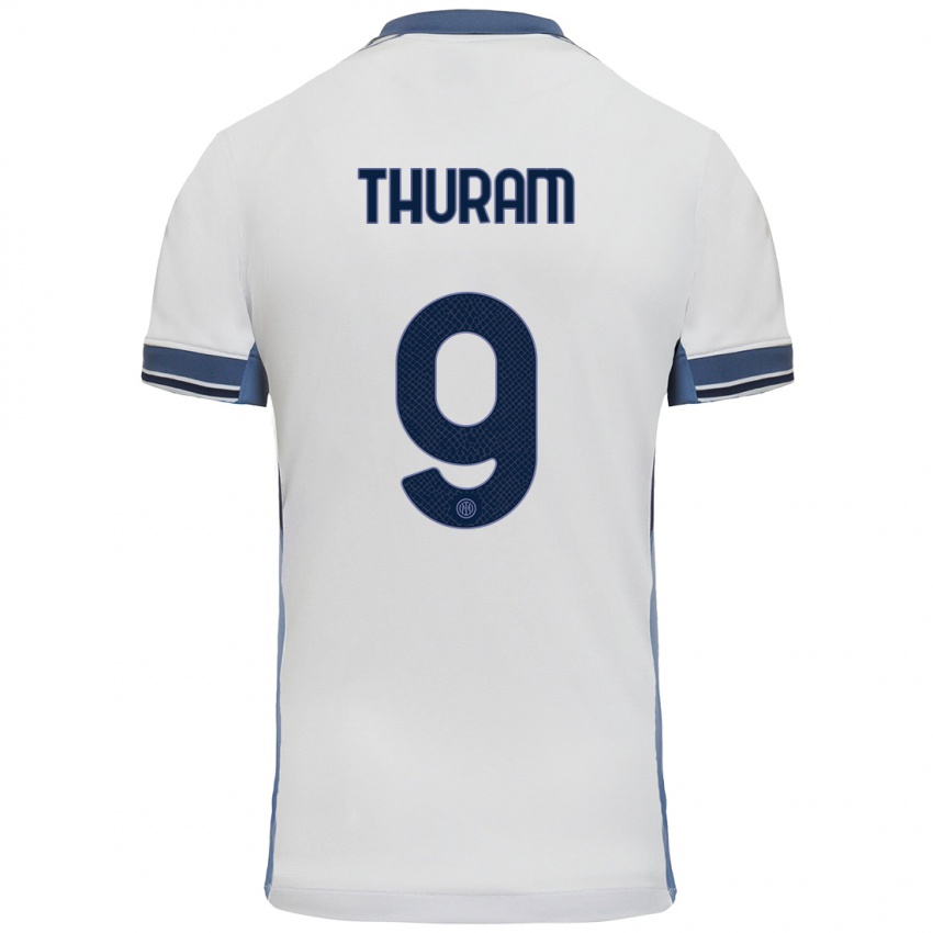 Niño Camiseta Marcus Thuram #9 Blanco Gris 2ª Equipación 2024/25 La Camisa Perú