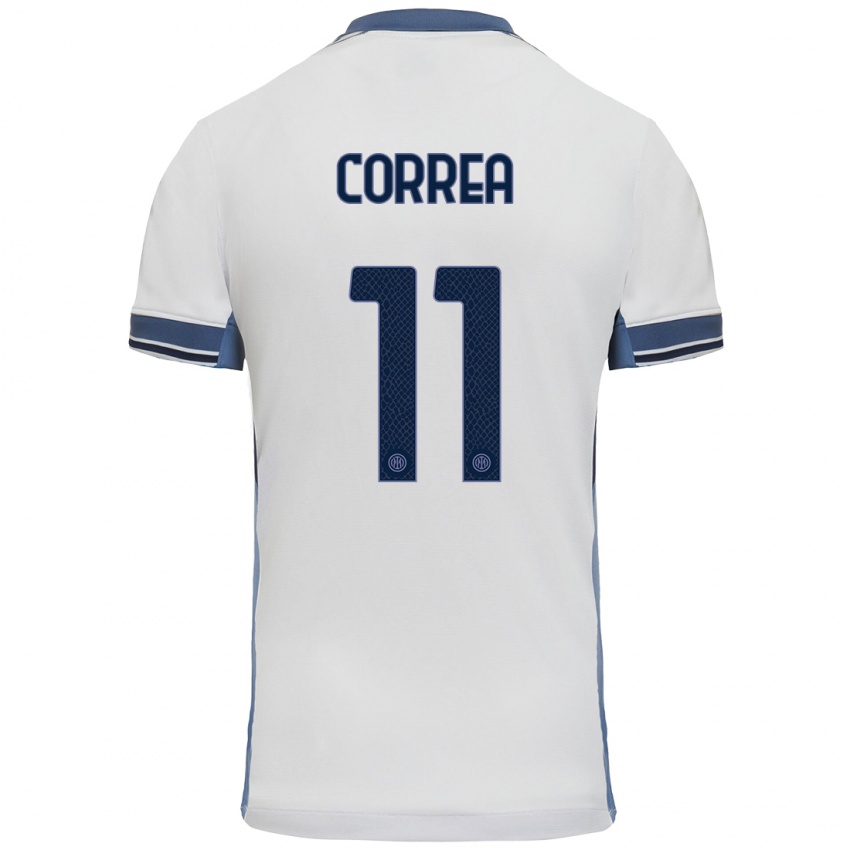 Niño Camiseta Joaquin Correa #11 Blanco Gris 2ª Equipación 2024/25 La Camisa Perú