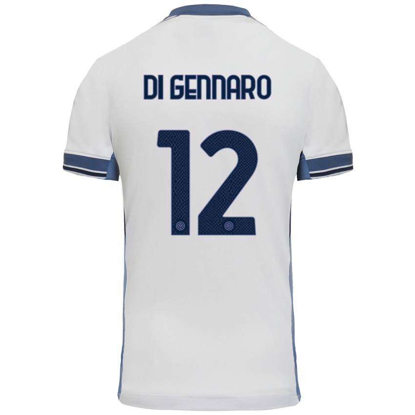 Niño Camiseta Raffaele Di Gennaro #12 Blanco Gris 2ª Equipación 2024/25 La Camisa Perú