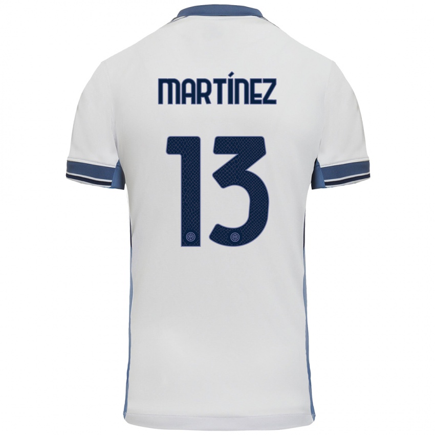 Niño Camiseta Josep Martínez #13 Blanco Gris 2ª Equipación 2024/25 La Camisa Perú