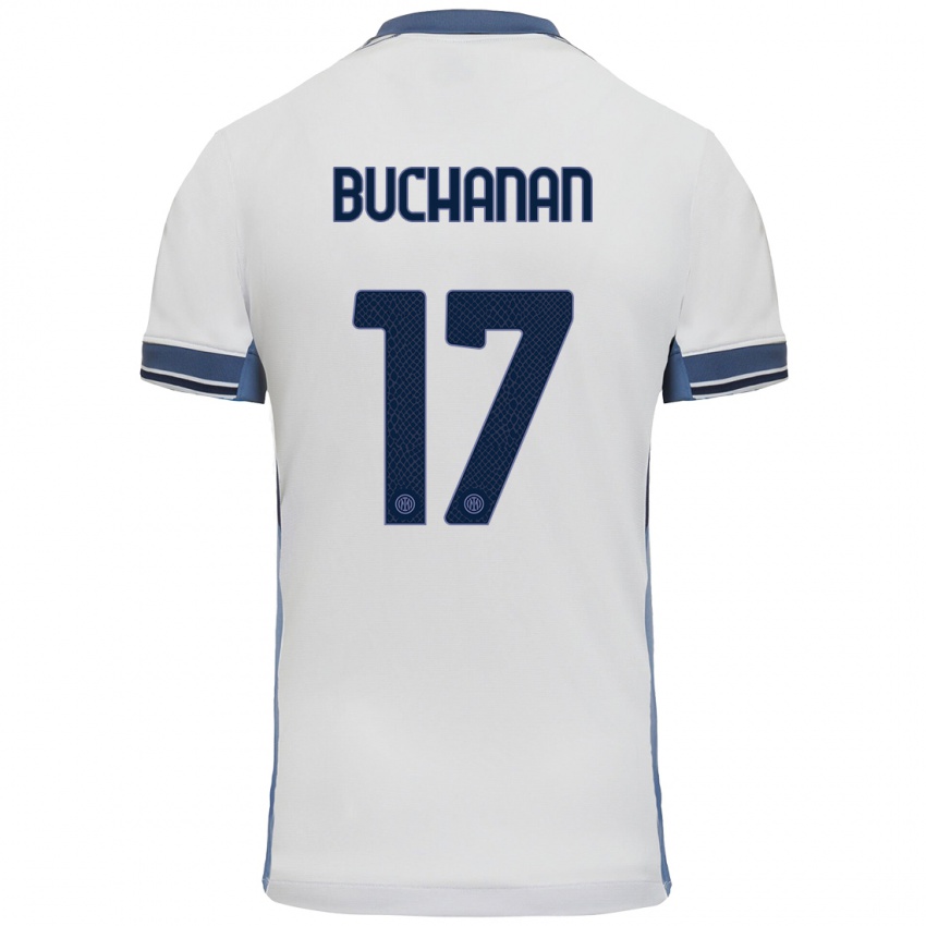 Niño Camiseta Tajon Buchanan #17 Blanco Gris 2ª Equipación 2024/25 La Camisa Perú