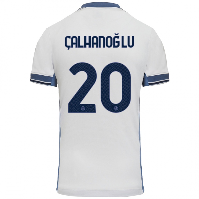 Niño Camiseta Hakan Calhanoglu #20 Blanco Gris 2ª Equipación 2024/25 La Camisa Perú