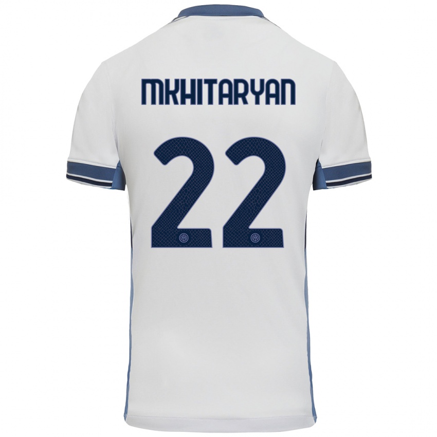 Niño Camiseta Henrikh Mkhitaryan #22 Blanco Gris 2ª Equipación 2024/25 La Camisa Perú