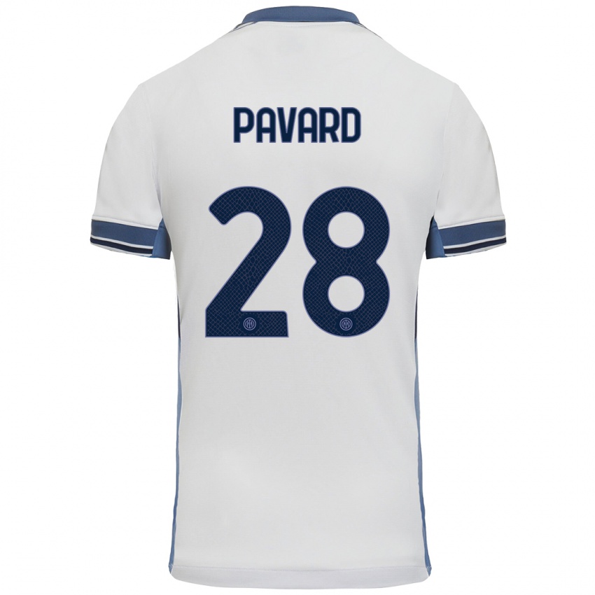 Niño Camiseta Benjamin Pavard #28 Blanco Gris 2ª Equipación 2024/25 La Camisa Perú