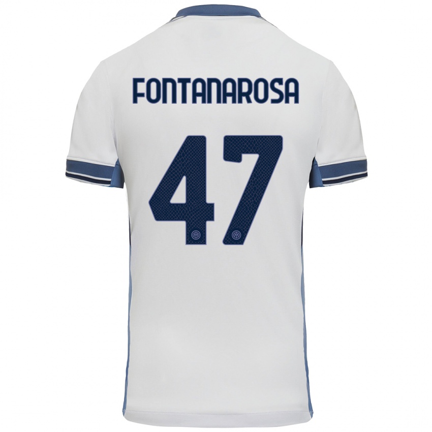 Niño Camiseta Alessandro Fontanarosa #47 Blanco Gris 2ª Equipación 2024/25 La Camisa Perú