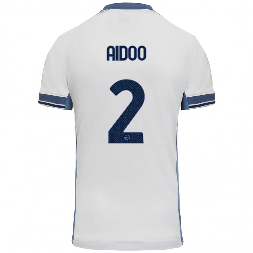 Niño Camiseta Mike Aidoo #2 Blanco Gris 2ª Equipación 2024/25 La Camisa Perú