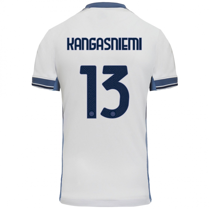 Niño Camiseta Ilari Kangasniemi #13 Blanco Gris 2ª Equipación 2024/25 La Camisa Perú