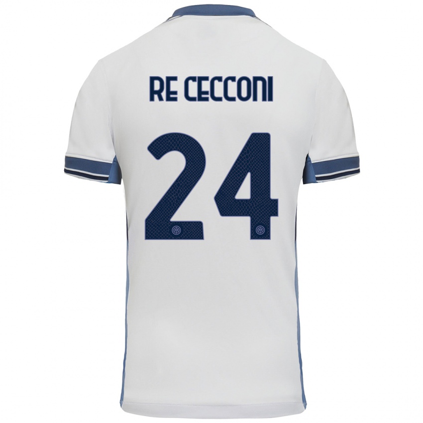 Niño Camiseta Gabriele Re Cecconi #24 Blanco Gris 2ª Equipación 2024/25 La Camisa Perú