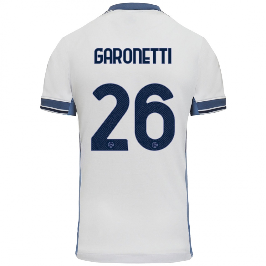 Niño Camiseta Gabriele Garonetti #26 Blanco Gris 2ª Equipación 2024/25 La Camisa Perú