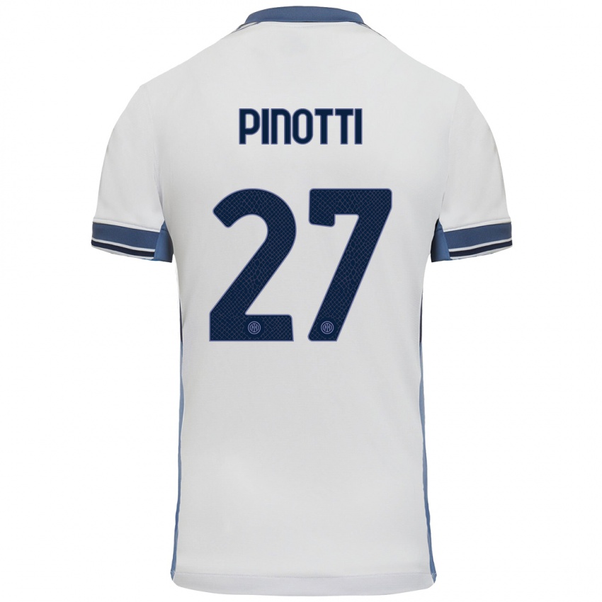 Niño Camiseta Manuel Pinotti #27 Blanco Gris 2ª Equipación 2024/25 La Camisa Perú