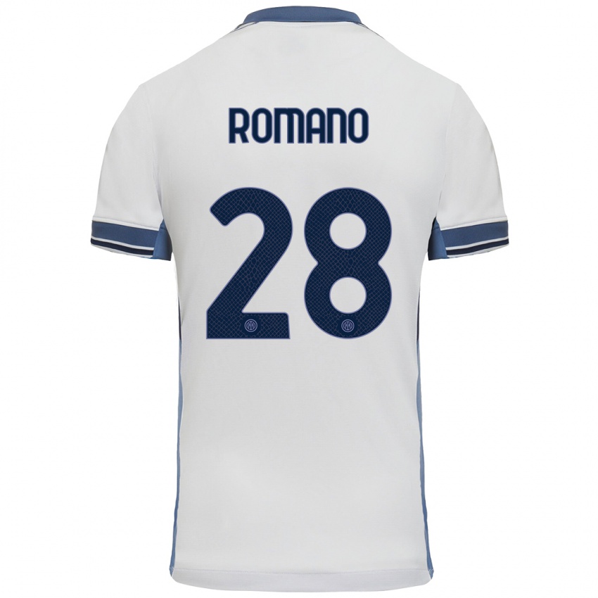 Niño Camiseta Thiago Romano #28 Blanco Gris 2ª Equipación 2024/25 La Camisa Perú