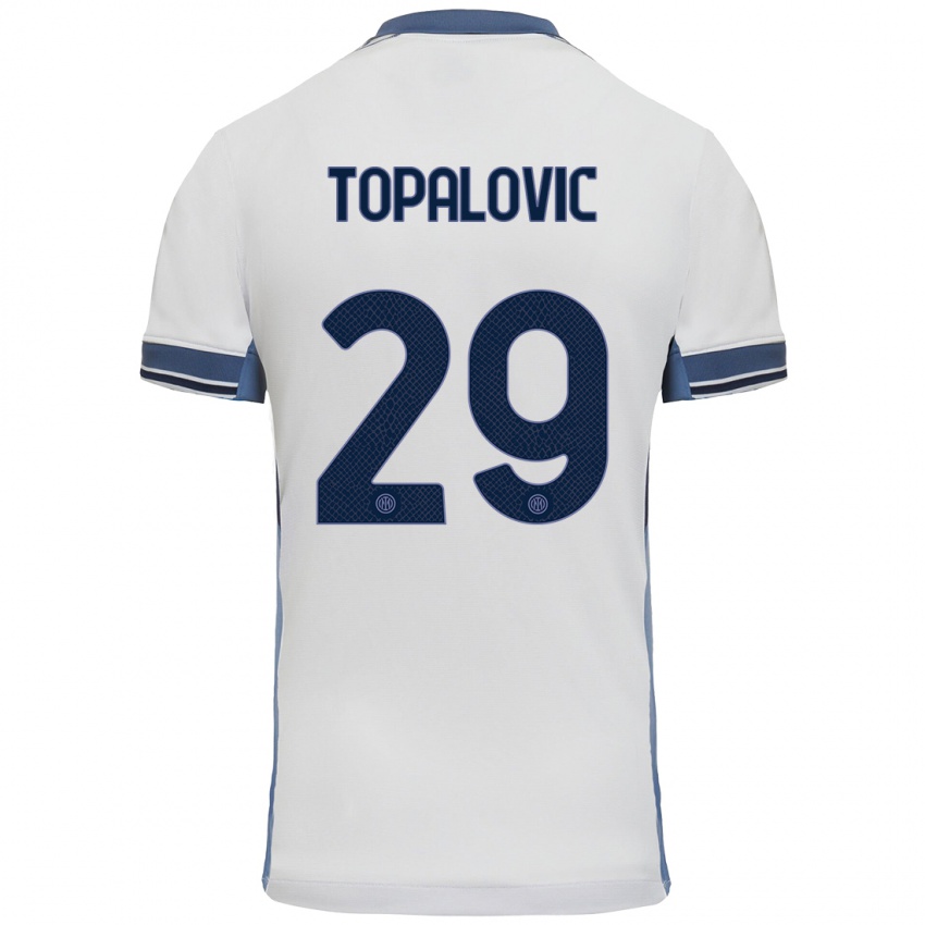 Niño Camiseta Luka Topalovic #29 Blanco Gris 2ª Equipación 2024/25 La Camisa Perú