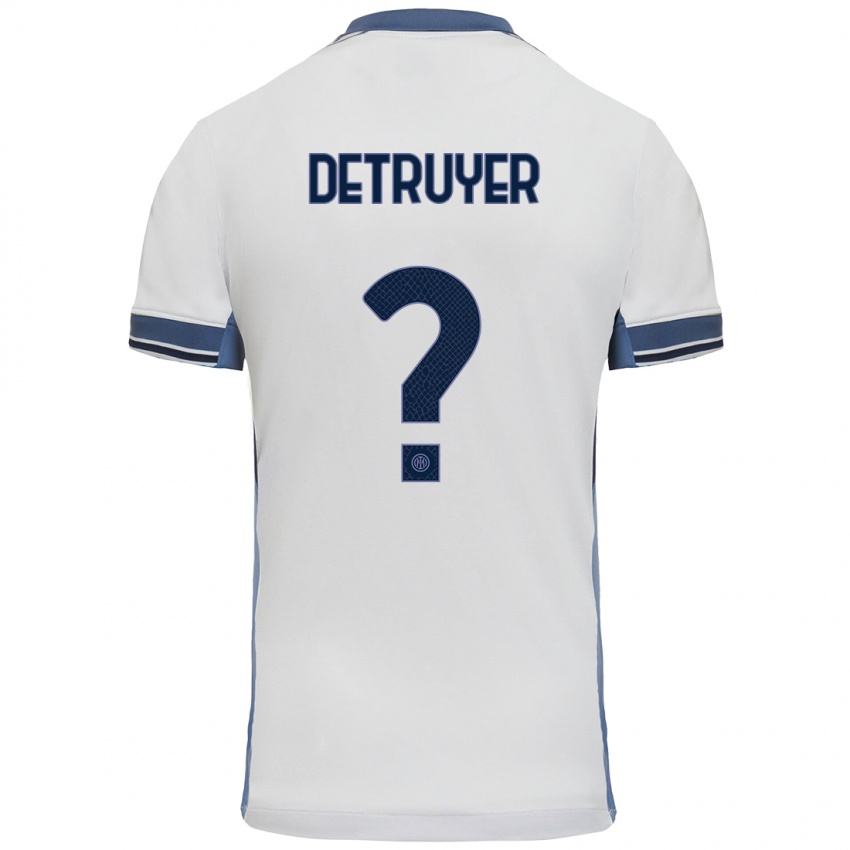 Niño Camiseta Marie Detruyer #0 Blanco Gris 2ª Equipación 2024/25 La Camisa Perú