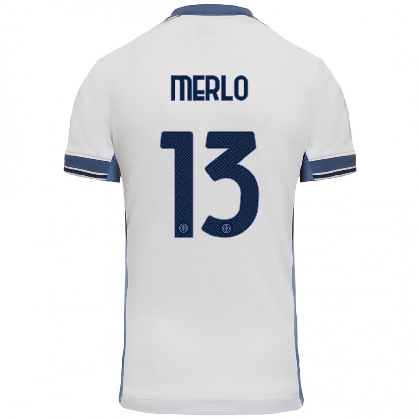 Niño Camiseta Beatrice Merlo #13 Blanco Gris 2ª Equipación 2024/25 La Camisa Perú