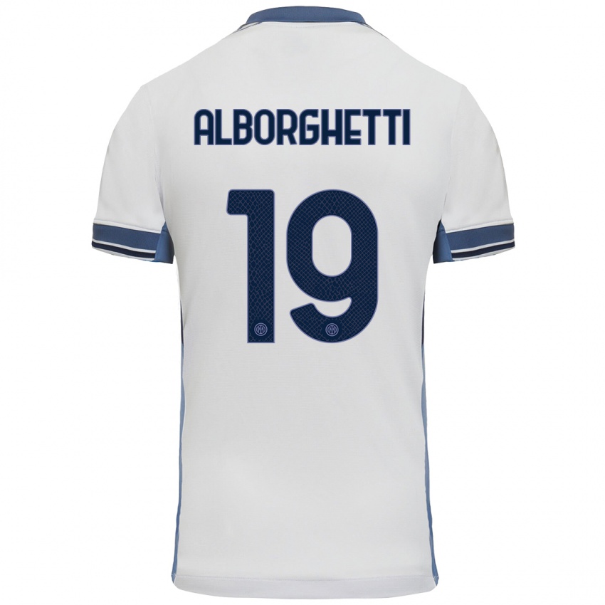 Niño Camiseta Lisa Alborghetti #19 Blanco Gris 2ª Equipación 2024/25 La Camisa Perú