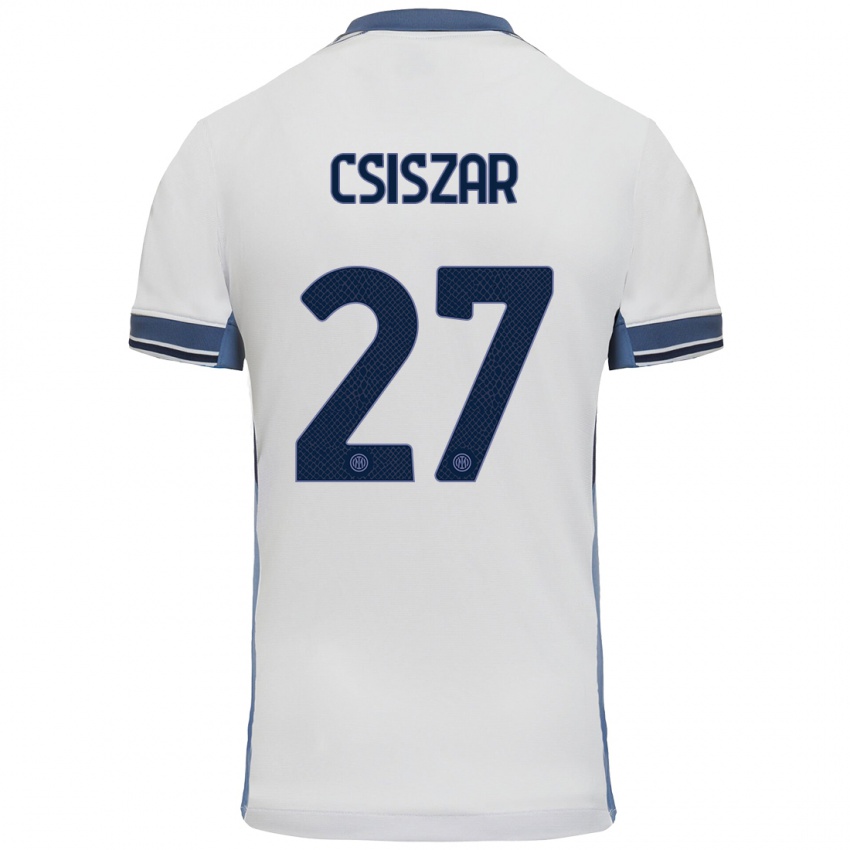 Niño Camiseta Henrietta Csiszar #27 Blanco Gris 2ª Equipación 2024/25 La Camisa Perú