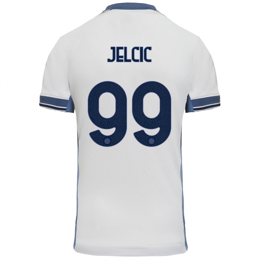 Niño Camiseta Maja Jelčić #99 Blanco Gris 2ª Equipación 2024/25 La Camisa Perú