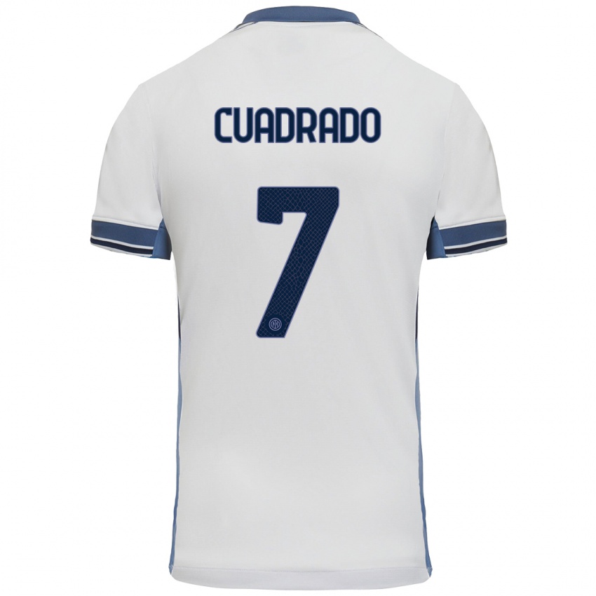 Niño Camiseta Juan Cuadrado #7 Blanco Gris 2ª Equipación 2024/25 La Camisa Perú