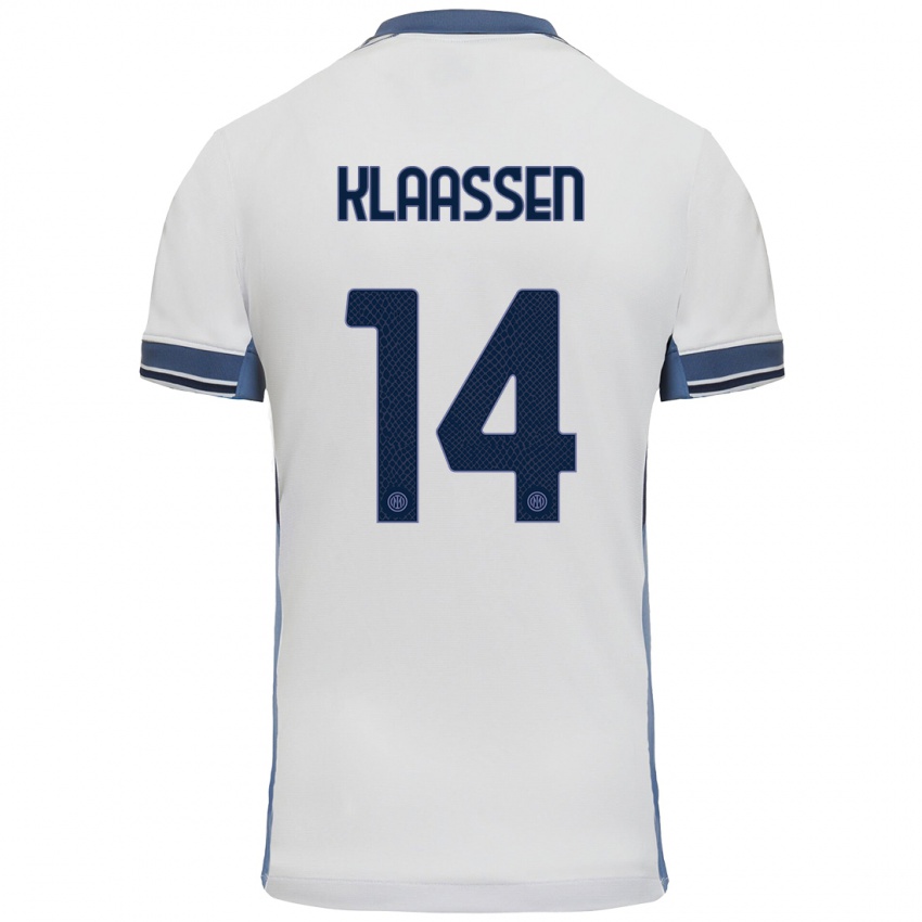 Niño Camiseta Davy Klaassen #14 Blanco Gris 2ª Equipación 2024/25 La Camisa Perú