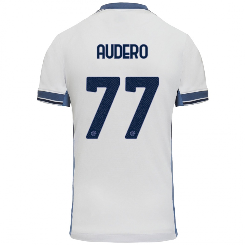 Niño Camiseta Emil Audero #77 Blanco Gris 2ª Equipación 2024/25 La Camisa Perú