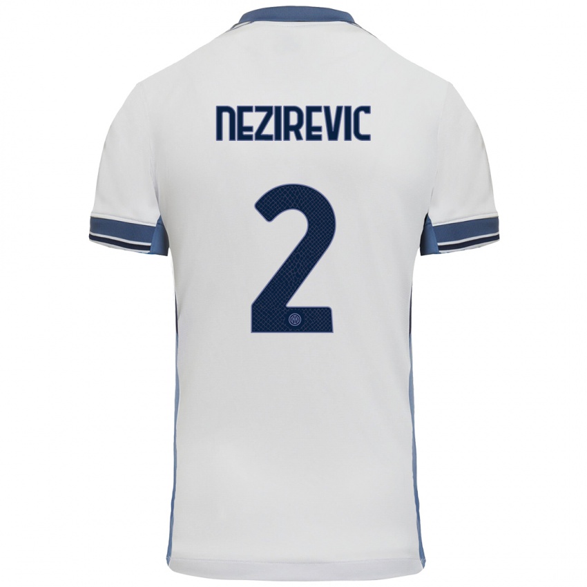 Niño Camiseta Alem Nezirevic #2 Blanco Gris 2ª Equipación 2024/25 La Camisa Perú