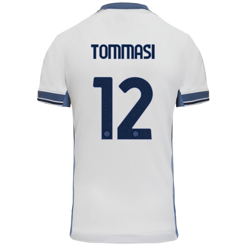 Niño Camiseta Francesco Tommasi #12 Blanco Gris 2ª Equipación 2024/25 La Camisa Perú