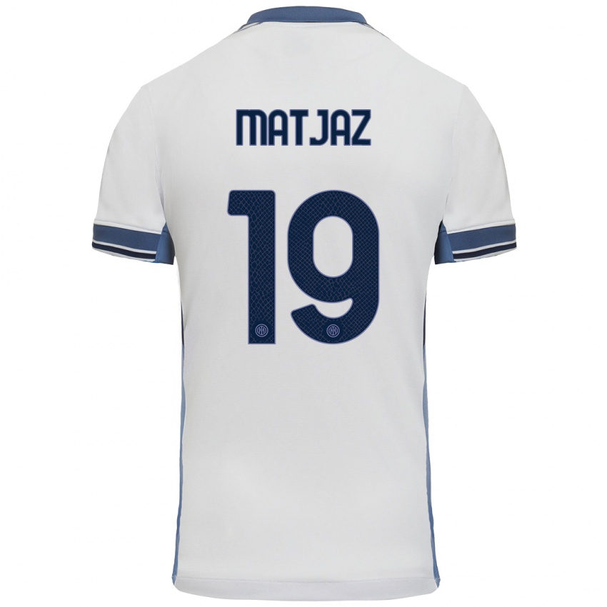 Niño Camiseta Samo Matjaz #19 Blanco Gris 2ª Equipación 2024/25 La Camisa Perú