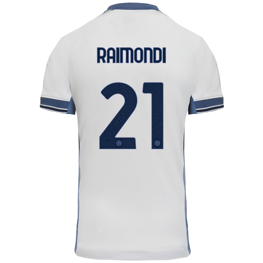 Niño Camiseta Paolo Raimondi #21 Blanco Gris 2ª Equipación 2024/25 La Camisa Perú