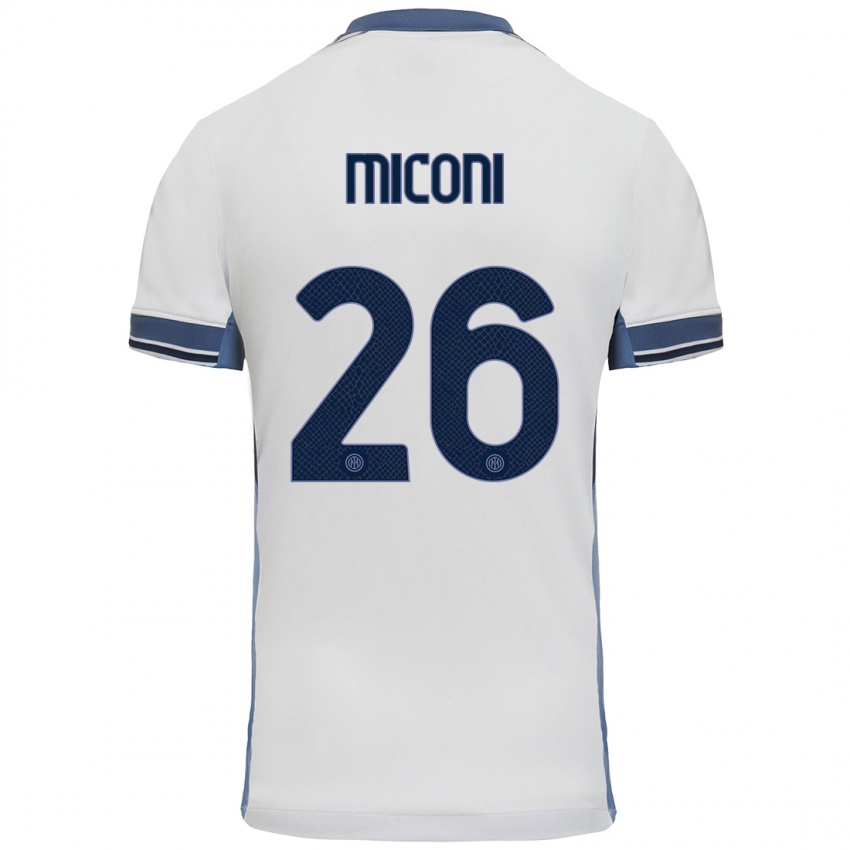 Niño Camiseta Riccardo Miconi #26 Blanco Gris 2ª Equipación 2024/25 La Camisa Perú