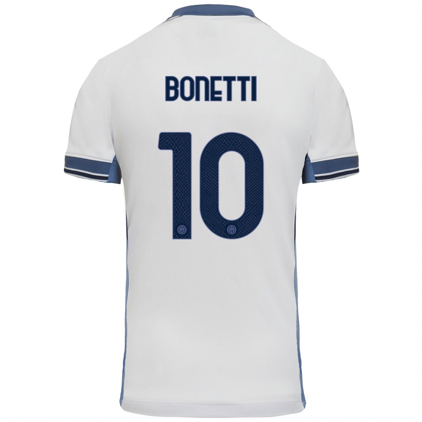 Niño Camiseta Tatiana Bonetti #10 Blanco Gris 2ª Equipación 2024/25 La Camisa Perú