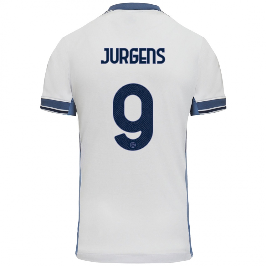 Niño Camiseta Oliver Jurgens #9 Blanco Gris 2ª Equipación 2024/25 La Camisa Perú