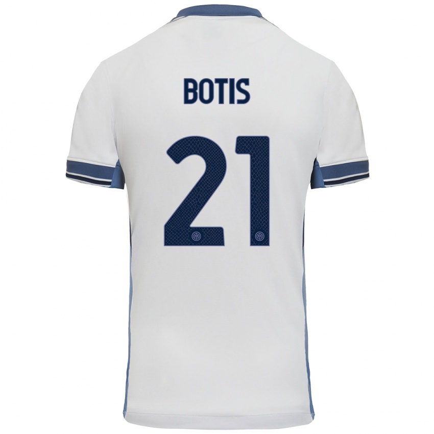 Niño Camiseta Nikolaos Botis #21 Blanco Gris 2ª Equipación 2024/25 La Camisa Perú