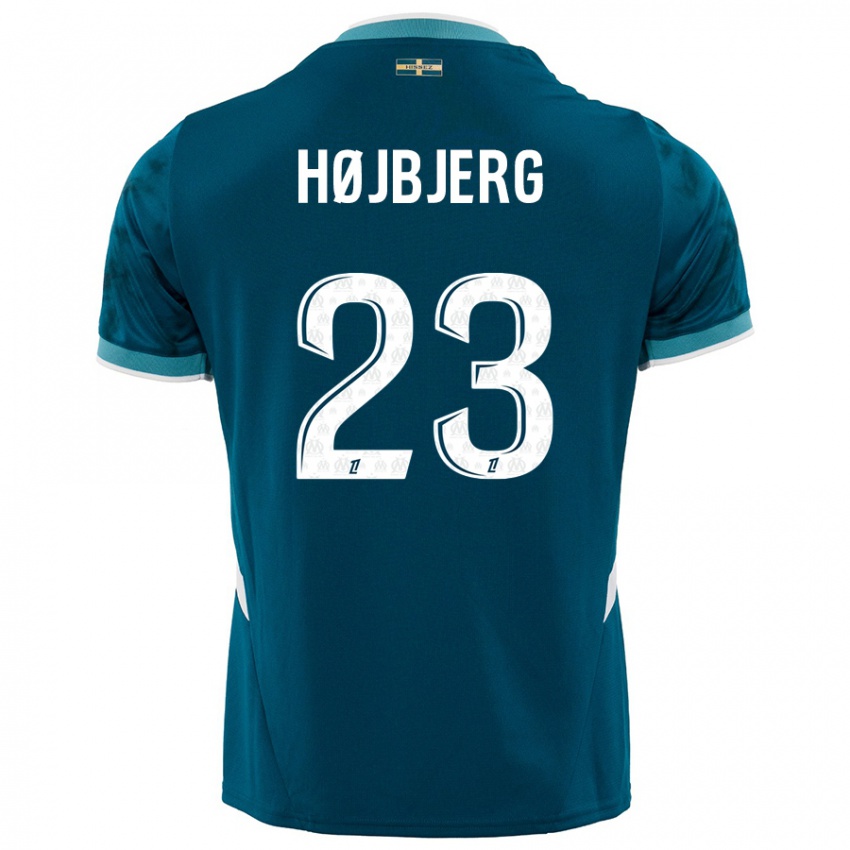 Niño Camiseta Pierre Emile Hojbjerg #23 Azul Turquesa 2ª Equipación 2024/25 La Camisa Perú