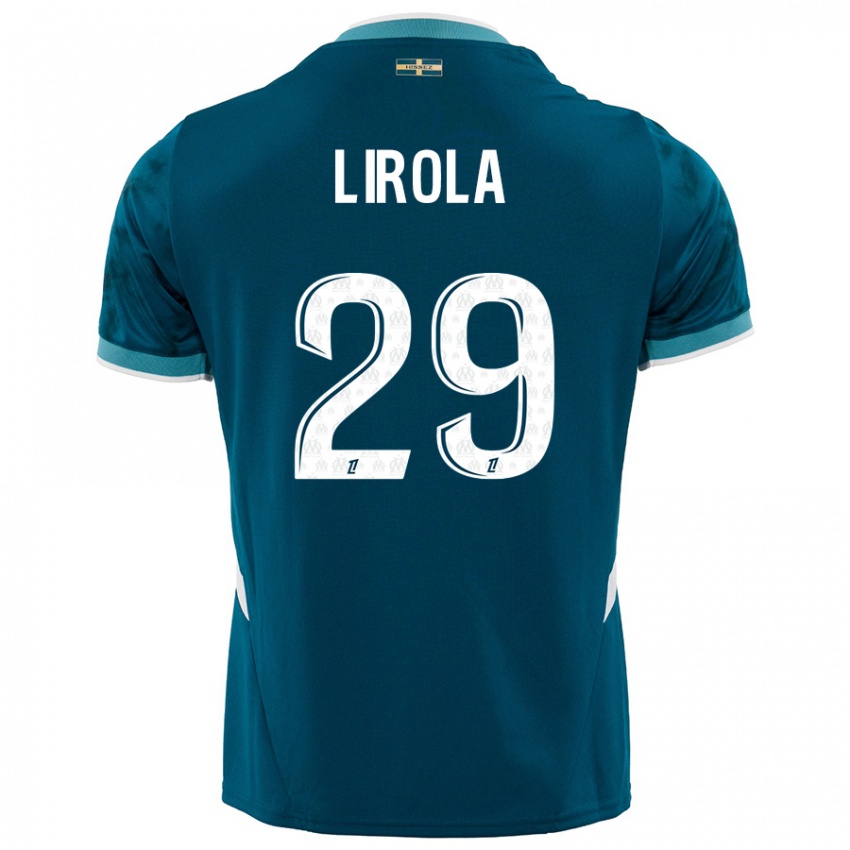 Niño Camiseta Pol Lirola #29 Azul Turquesa 2ª Equipación 2024/25 La Camisa Perú