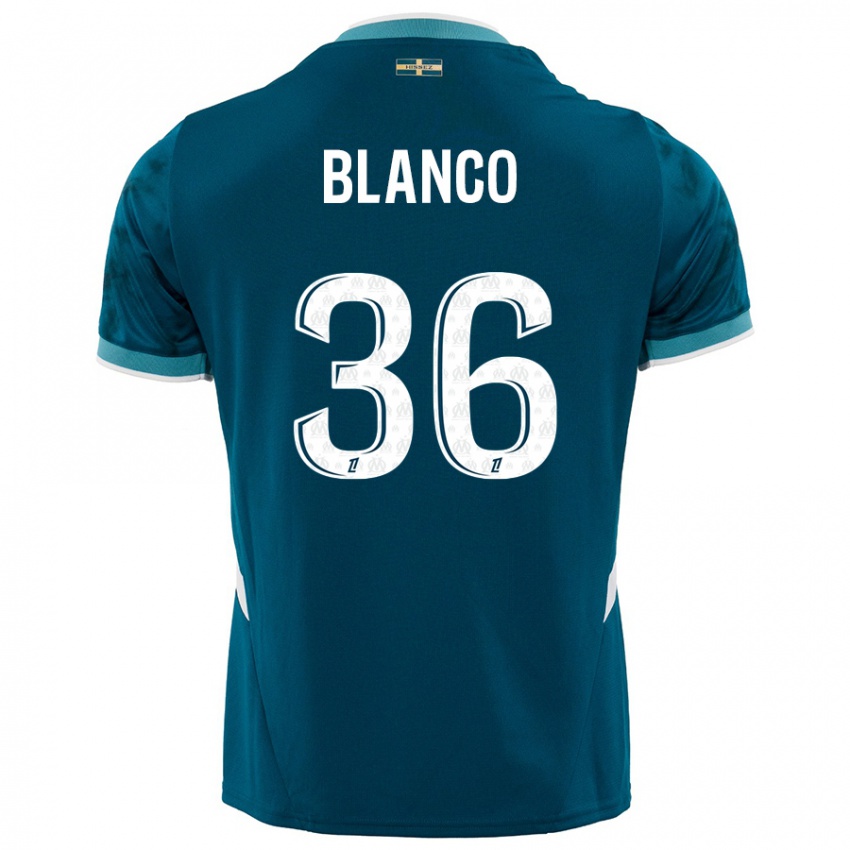 Niño Camiseta Ruben Blanco #36 Azul Turquesa 2ª Equipación 2024/25 La Camisa Perú