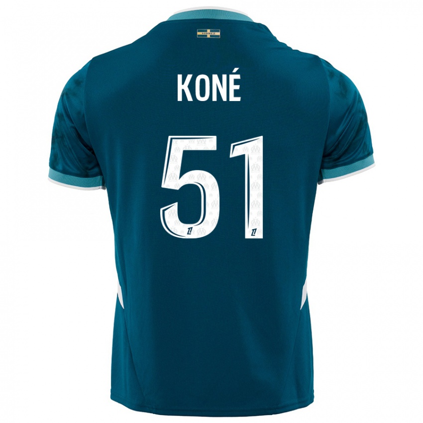 Niño Camiseta Ismaël Koné #51 Azul Turquesa 2ª Equipación 2024/25 La Camisa Perú